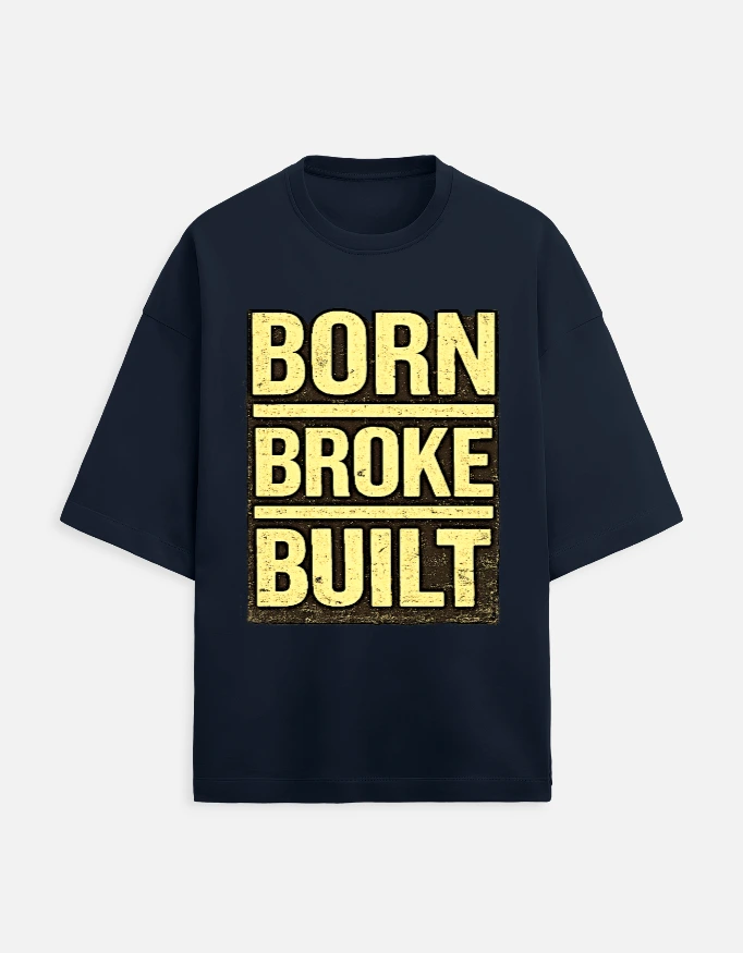 Men Oversized Classic Navy Blue Tee (Medium)