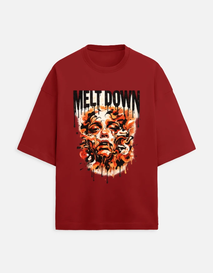 Men Oversized Classic Red  Tee (Medium)