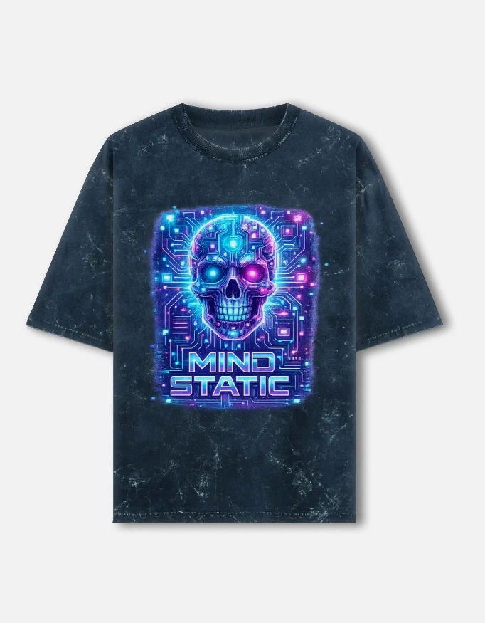 Men Oversized Classic Navy Blue Tee (Medium)