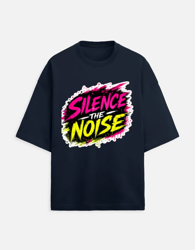 Men Oversized Classic Navy Blue Tee (Medium)