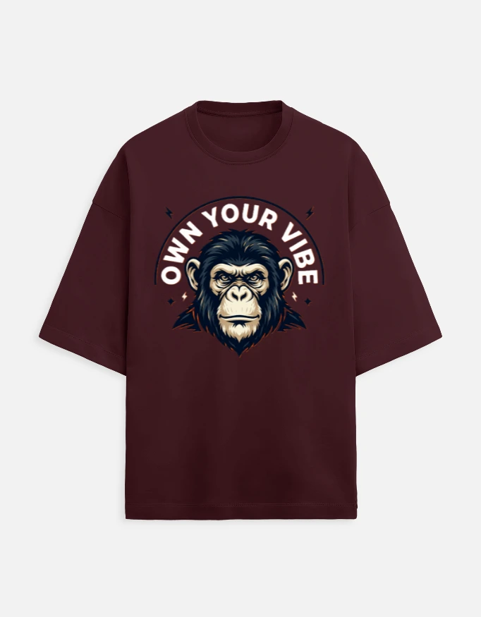 Men Oversized Classic Maroon Tee (Medium)