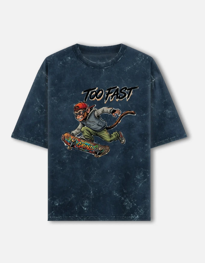 Men Oversized Classic Navy Blue Tee (Medium)