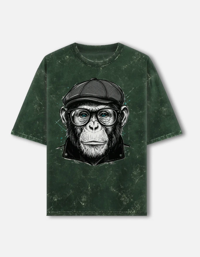 Men Overiszed Classic Green Tee (Medium)