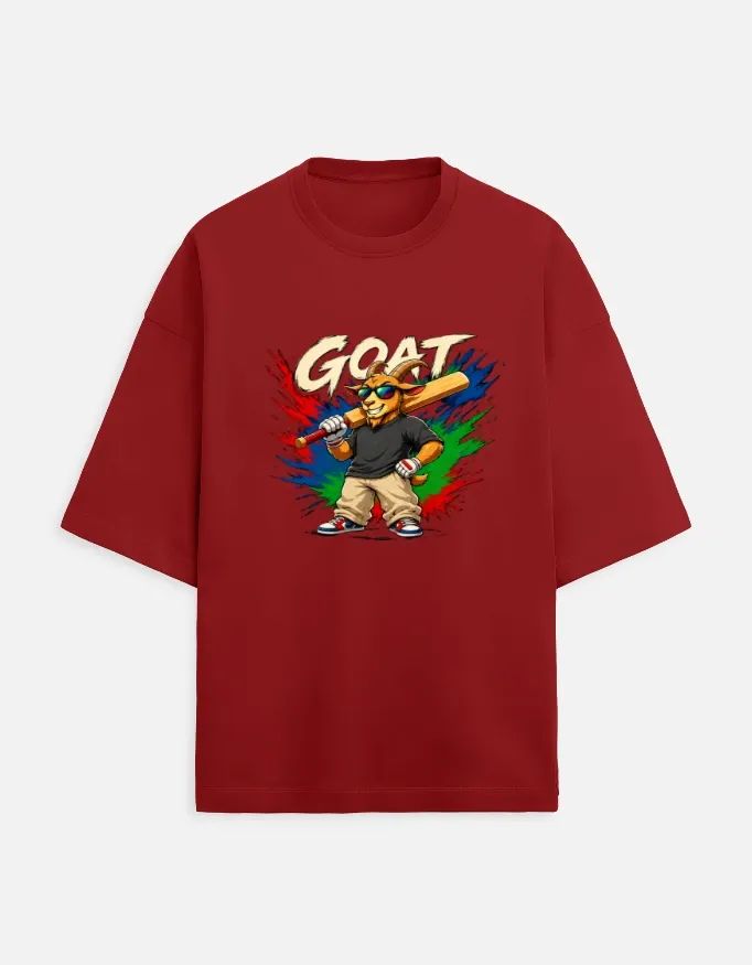 Men Oversized Classic Red Tee (Medium)