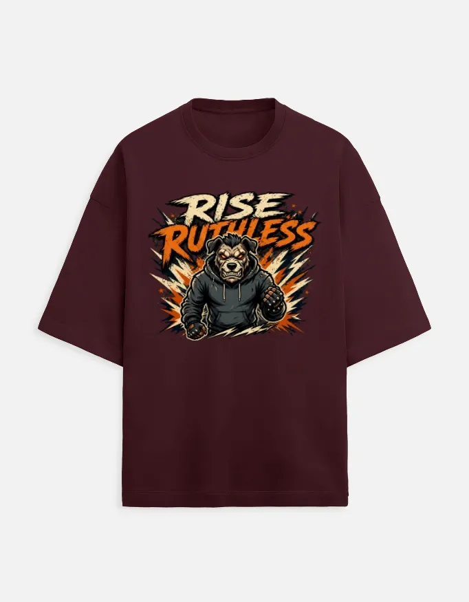Men Oversized Classic Maroon Tee (Medium)