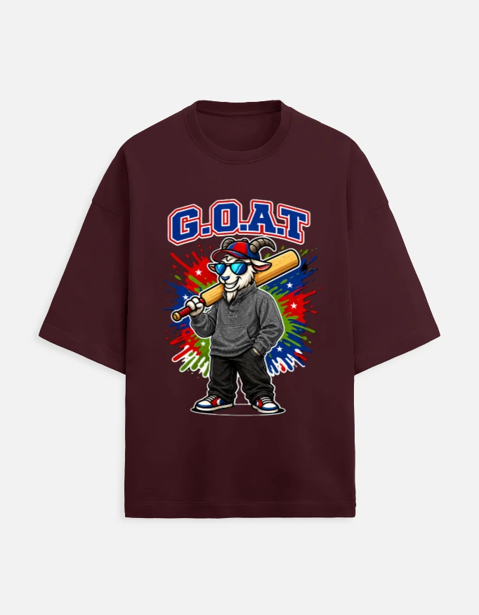 Men Oversized Classic Maroon Tee (Medium)
