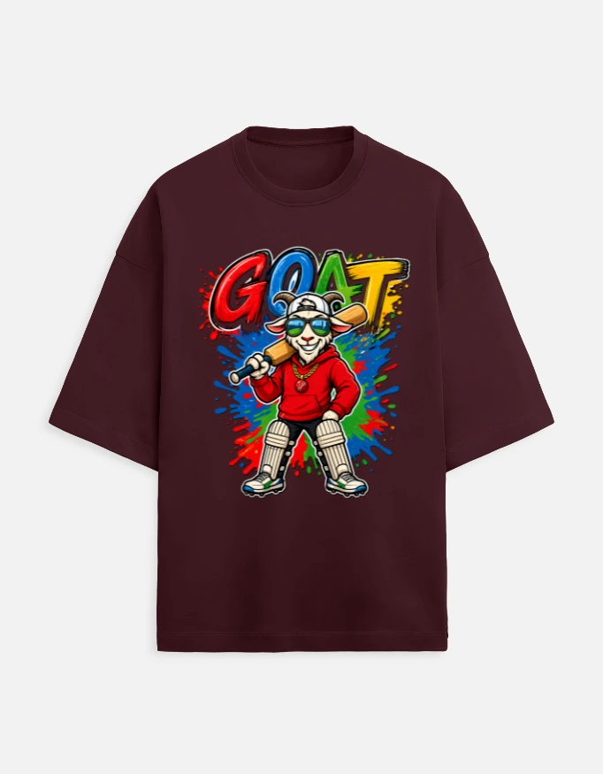 Men Oversized Classic Maroon Tee (Medium)